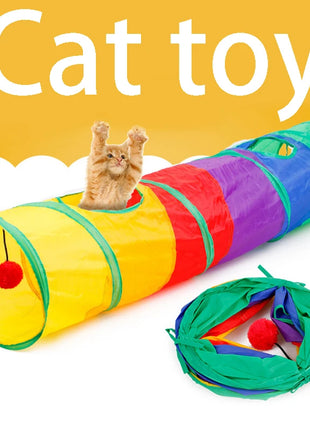 Cat Tunnel Pet Tube Collapsible Play Toy Indoor Outdoor Kitty Puppy Toys for Puzzle Exercising Hiding Training
