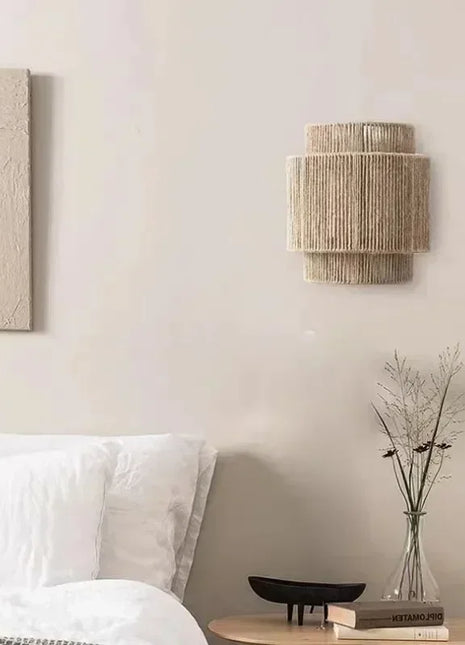 Popular Modern Wall Lamps Hemp Rope Wall Light or Bedroom Bedside Lights for Living Room Aisle Decoration Wall Lamp Handcraft