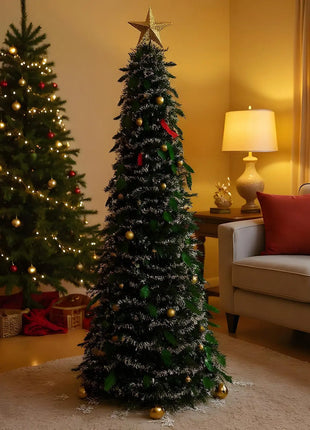 150 Cm Retractable Christmas Tree Foldable Plastic Telescopic Eco Friendly Pet Home Party Decoration Living Room Bedroom Room