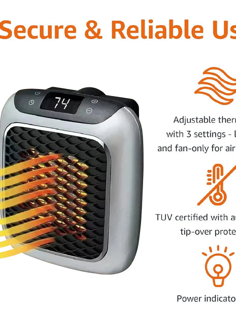 Faster Mini Heater for Home Small Bathroom Heating Fans Wall Mounted PTC Ceramic Electric Heater with Remote Control Household