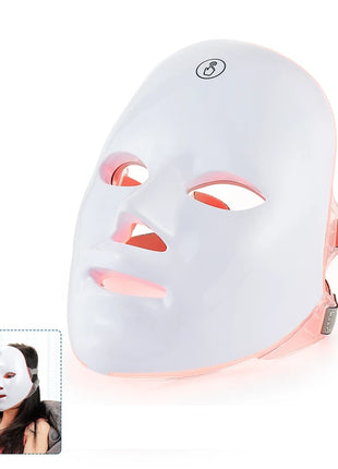 Wireless 7 Colors LED Face Beauty Machine Photon Facial Neck Skin Tighten Rejuvenation Facial Neck Mask
