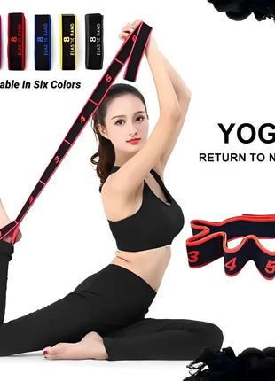 8 Section Style Dance Yoga Stretching Belt Pilates Fitness Tension Digital Elasticity Latin Elastic Stretch Resistance Band