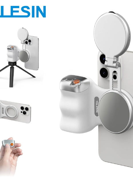 TELESIN Phone Camera Shoot Hand Grip Magnetic Smart Phone Holder Shooting Aid Remote Control Handle For Iphone Android Phone