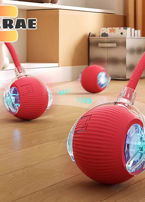 Cat Interactive Ball Toy, Automatic Rolling Ball with Tail, Rechargeable Smart Pet Interactive Toy, Intelligent Mouse for Cat