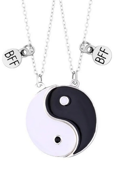2Pcs/set Best Friend Taichi Magnetic Pendant Necklaces Retro Couples Friendship Adjustable Geometric Jewelry Accessories Gift