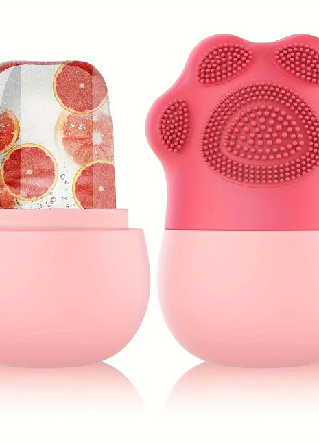 Ice Roller for Face Beauty Ice Roller With Cosmetic Brush Scrubber Mat Pad Cleaning Tool Skin Care Tools Perfect Gift for Women