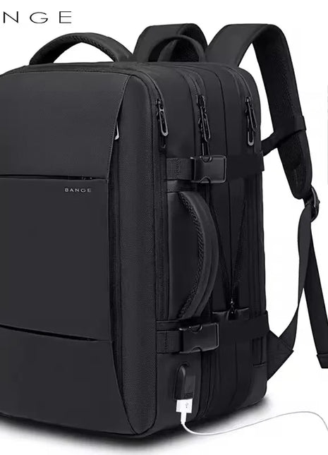 BANGE Travel Backpack Men Business Backpack School Expandable USB Bag Large Capacity 17.3 Laptop Waterproof Fashion Backpack