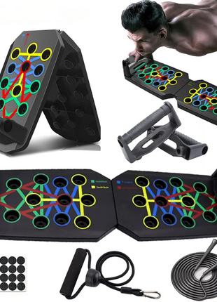 Portable Multifunctional Push-up Board Set With Handles Foldable Fitness Equipment For Chest Abdomen Arms And Back Training