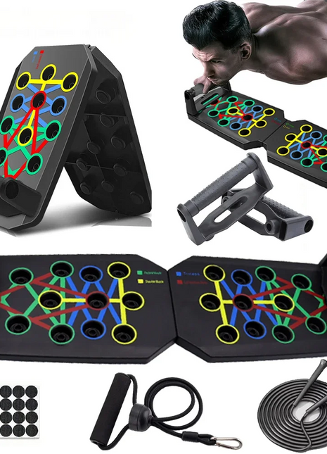 Portable Multifunctional Push-up Board Set With Handles Foldable Fitness Equipment For Chest Abdomen Arms And Back Training