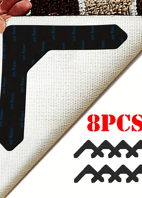 4/8pcs Rug Grippers For Area Rugs Non Slip Rug Gripper On Carpet For Hardwood Floors Updated L-Shaped Rug Corner Gripper