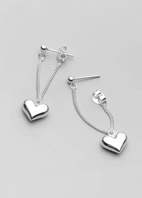 925 Sterling Silver Earrings For Women Fashion Korean Heart Chain Drop Earring Jewelry Prevent Allergy Party Accessories Gifts