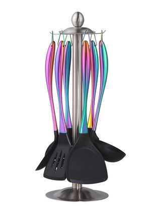 Silicone Spatula Heat-Resistant Non-Stick Set with Stainless Steel Handle for Pastry Baking Multifunction Cooking Kitchenware