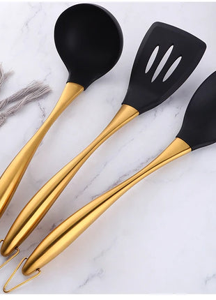 Silicone Spatula Heat-Resistant Non-Stick Set with Stainless Steel Handle for Pastry Baking Multifunction Cooking Kitchenware