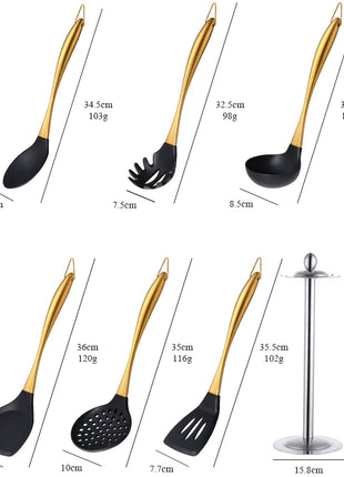 Silicone Spatula Heat-Resistant Non-Stick Set with Stainless Steel Handle for Pastry Baking Multifunction Cooking Kitchenware