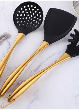 Silicone Spatula Heat-Resistant Non-Stick Set with Stainless Steel Handle for Pastry Baking Multifunction Cooking Kitchenware