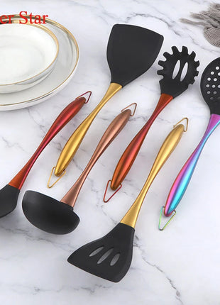 Silicone Spatula Heat-Resistant Non-Stick Set with Stainless Steel Handle for Pastry Baking Multifunction Cooking Kitchenware