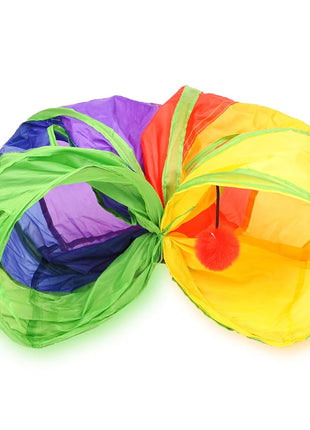 Cat Tunnel Pet Tube Collapsible Play Toy Indoor Outdoor Kitty Puppy Toys for Puzzle Exercising Hiding Training