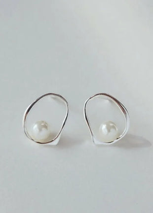 925 Sterling Silver Vintage Earrings For Women Trendy Wide Smooth Earring Jewelry Prevent Allergy Party Accessories Gift