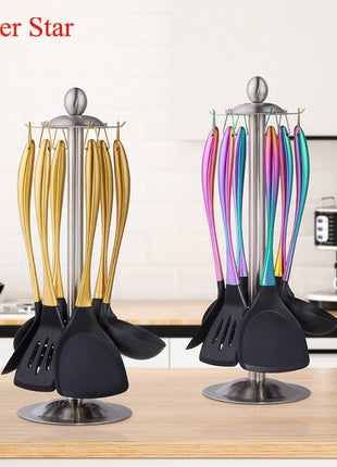 Silicone Spatula Heat-Resistant Non-Stick Set with Stainless Steel Handle for Pastry Baking Multifunction Cooking Kitchenware