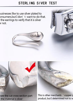 925 Sterling Silver Vintage Earrings For Women Trendy Wide Smooth Earring Jewelry Prevent Allergy Party Accessories Gift