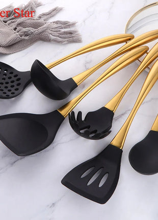 Silicone Spatula Heat-Resistant Non-Stick Set with Stainless Steel Handle for Pastry Baking Multifunction Cooking Kitchenware