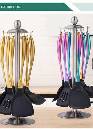 Silicone Spatula Heat-Resistant Non-Stick Set with Stainless Steel Handle for Pastry Baking Multifunction Cooking Kitchenware