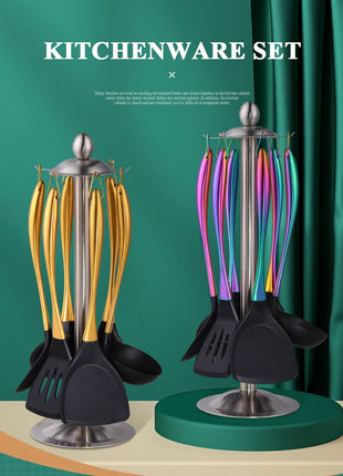 Silicone Spatula Heat-Resistant Non-Stick Set with Stainless Steel Handle for Pastry Baking Multifunction Cooking Kitchenware