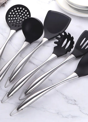 Silicone Spatula Heat-Resistant Non-Stick Set with Stainless Steel Handle for Pastry Baking Multifunction Cooking Kitchenware