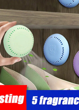 10pcs Toilet Air Deodorant Solid Round Fisher Aromatherapy Fragrance Lasting Deodorization Toilet Bedroom Wardrobe Car Home