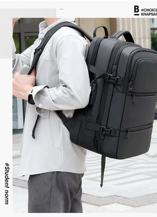 Men's Backpack for Business Trips, Large Capacity, Expandable, Multifunctional Vacuum Compression Travel Backpack for Men