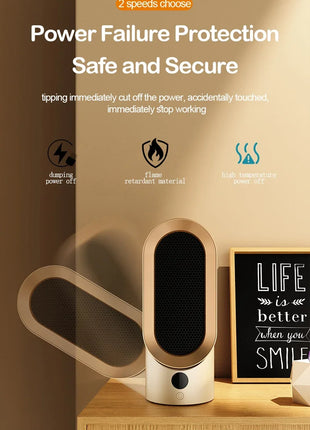 Portable Heater Electric Fan Heater Mini Radiator Desktop Warmer Machine For Winter PTC Ceramic Heating For Home Bedroom Office