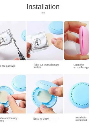 10pcs Toilet Air Deodorant Solid Round Fisher Aromatherapy Fragrance Lasting Deodorization Toilet Bedroom Wardrobe Car Home