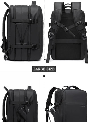 BANGE Travel Backpack Men Business Backpack School Expandable USB Bag Large Capacity 17.3 Laptop Waterproof Fashion Backpack