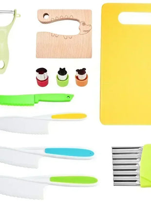11/13/17PCS Kids Cooking sets Real Cooking Montessori Kitchen Tools for Toddlers Kids Safe Knives for 2/3/4/5/6/7/8 Year Old