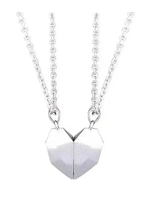 2Pcs/Set Fashion Couple Necklace Couple Heart Magnetic Necklace Heart Combination Pendant Wedding Necklaces Anniversary Gifts