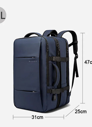 BANGE Travel Backpack Men Business Backpack School Expandable USB Bag Large Capacity 17.3 Laptop Waterproof Fashion Backpack