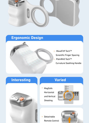 TELESIN Phone Camera Shoot Hand Grip Magnetic Smart Phone Holder Shooting Aid Remote Control Handle For Iphone Android Phone