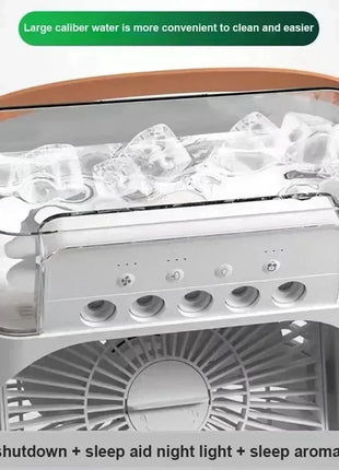 New 3 In 1 Fan AIr Conditioner Household Mini Air Cooler LED Night Light Portable Humidifier Air Adjustment Fan Office Home Fan