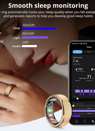 COLMI R10 Smart Ring with Charging Case for Men Women, Health and Sleep Monitor, 5ATM Waterproof, Multi-sport Mode