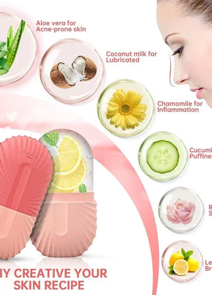 Ice Face Roller Ice Cube Beauty Massage Silicone Ice Mold For Eye Puffiness Ice Facial Roller Shrink Pores