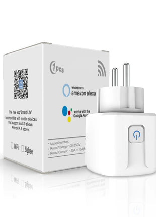 Tuya Wifi Plug 20A Smart Socket EU with Power Monitor Function Smart Life App Remote Control Outlet Works with Alexa Google Home