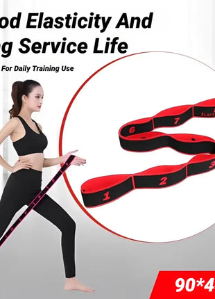 8 Section Style Dance Yoga Stretching Belt Pilates Fitness Tension Digital Elasticity Latin Elastic Stretch Resistance Band