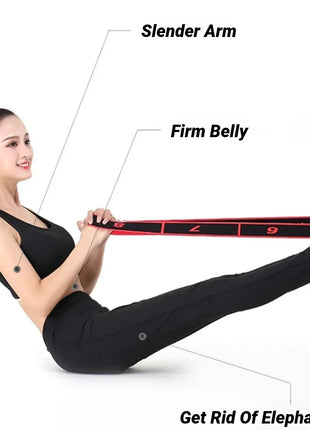 8 Section Style Dance Yoga Stretching Belt Pilates Fitness Tension Digital Elasticity Latin Elastic Stretch Resistance Band