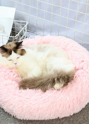 Super Soft Pet Cat Bed Plush Full Size Washable Calm Bed Donut Bed Comfortable Sleeping Artifact Suitable For All Kinds Of Cats