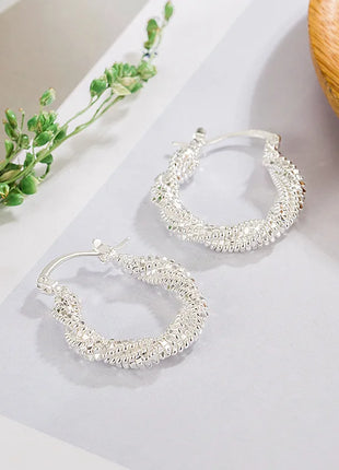 BF CLUB 925 Sterling Silver Sparckling Earrings For Women Trendy Earring Jewelry Prevent Allergy Party Accessories Gift
