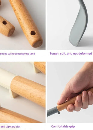 NEW Silicone Spatula Non Stick Pan Wooden Handle Silicone Vegetable Heat-resistant Silicone Cooking Spatula Spoon Kitchen tool