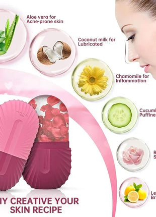 Ice Face Roller Ice Cube Beauty Massage Silicone Ice Mold For Eye Puffiness Ice Facial Roller Shrink Pores