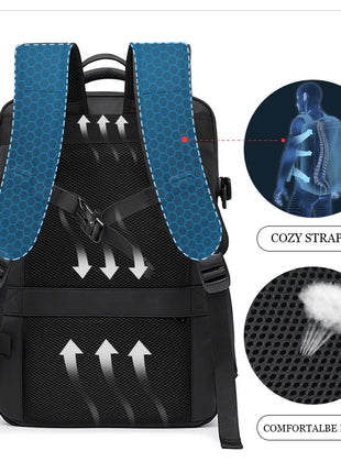 BANGE Travel Backpack Men Business Backpack School Expandable USB Bag Large Capacity 17.3 Laptop Waterproof Fashion Backpack