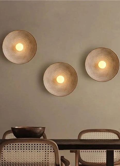 Vintage Japanese Wall Sconce Eco Friendly Resin Art G9 Base  Bedside Night Light for Living Room Bedroom Dining Room  Home Decor