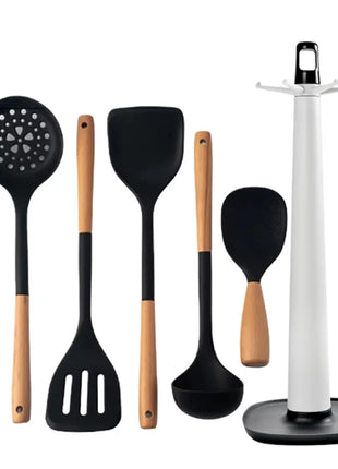 NEW Silicone Spatula Non Stick Pan Wooden Handle Silicone Vegetable Heat-resistant Silicone Cooking Spatula Spoon Kitchen tool